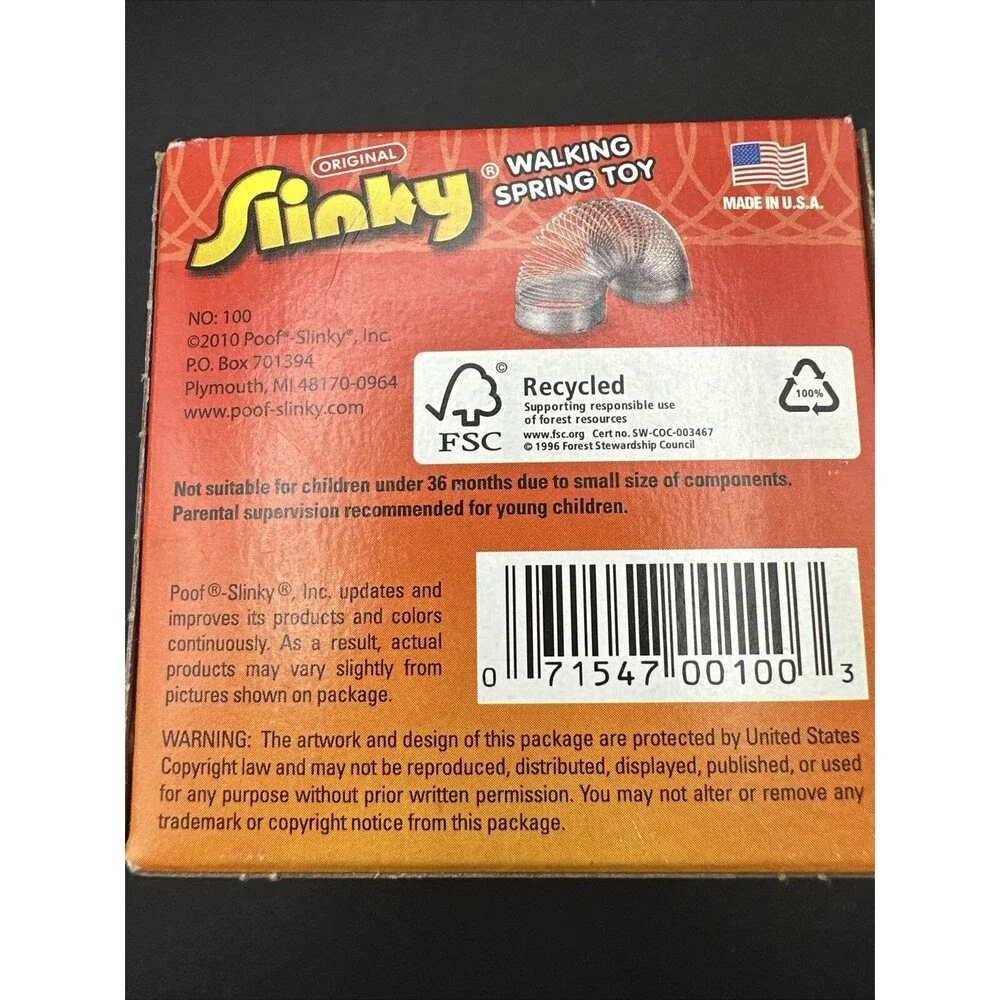 The Original Slinky Brand Metal Slinky NEW Sealed toy of the 80s walking vtg toy